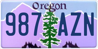 OR license plate 987AZN