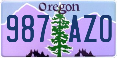 OR license plate 987AZO