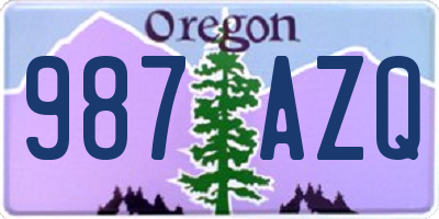 OR license plate 987AZQ