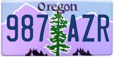 OR license plate 987AZR