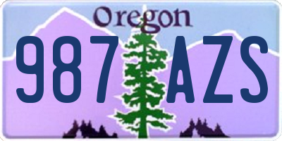 OR license plate 987AZS