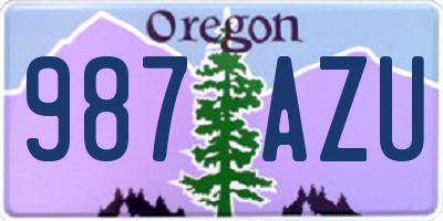 OR license plate 987AZU