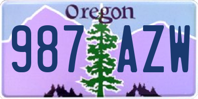 OR license plate 987AZW