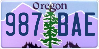 OR license plate 987BAE