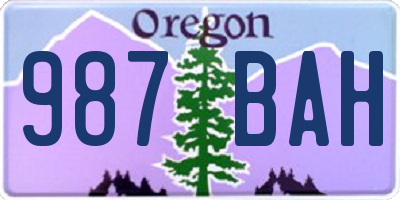 OR license plate 987BAH