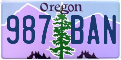 OR license plate 987BAN