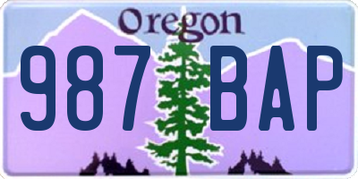 OR license plate 987BAP