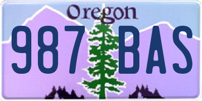 OR license plate 987BAS