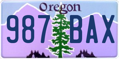 OR license plate 987BAX