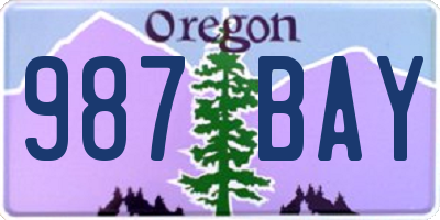 OR license plate 987BAY
