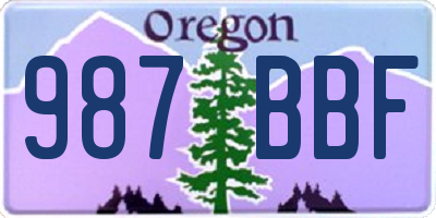 OR license plate 987BBF