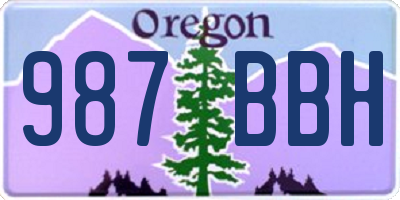 OR license plate 987BBH