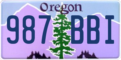 OR license plate 987BBI