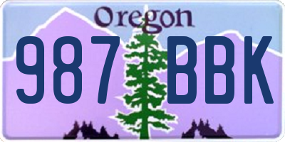 OR license plate 987BBK
