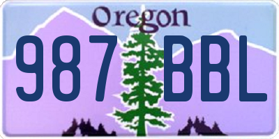 OR license plate 987BBL