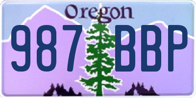 OR license plate 987BBP