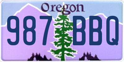 OR license plate 987BBQ