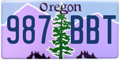 OR license plate 987BBT