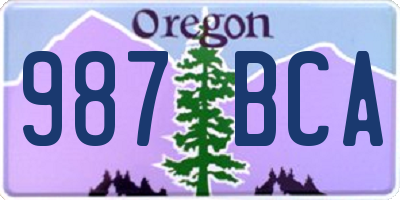 OR license plate 987BCA