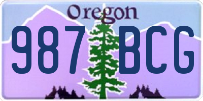 OR license plate 987BCG