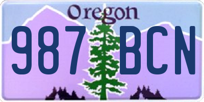 OR license plate 987BCN
