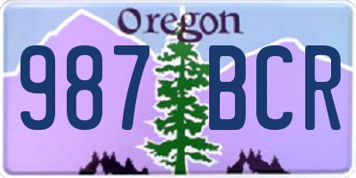 OR license plate 987BCR