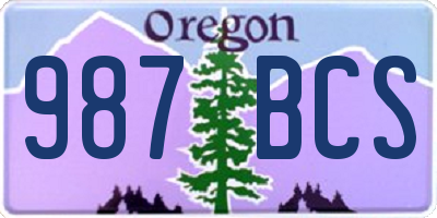 OR license plate 987BCS