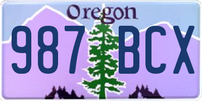 OR license plate 987BCX