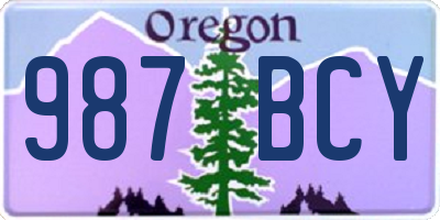 OR license plate 987BCY