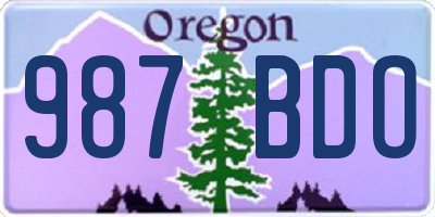 OR license plate 987BDO
