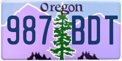 OR license plate 987BDT