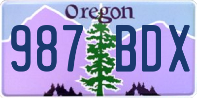 OR license plate 987BDX