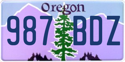 OR license plate 987BDZ