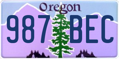 OR license plate 987BEC