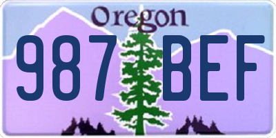 OR license plate 987BEF