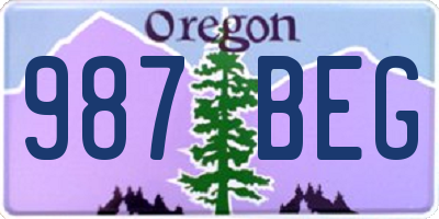 OR license plate 987BEG
