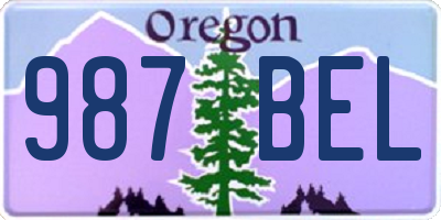 OR license plate 987BEL