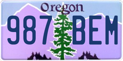 OR license plate 987BEM