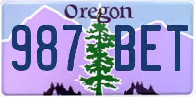 OR license plate 987BET