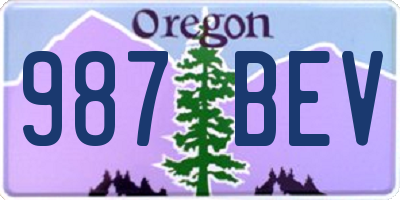 OR license plate 987BEV