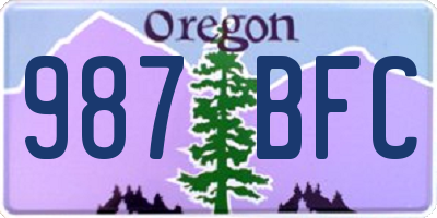 OR license plate 987BFC