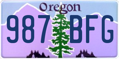 OR license plate 987BFG