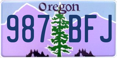 OR license plate 987BFJ