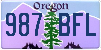 OR license plate 987BFL