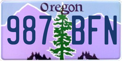 OR license plate 987BFN