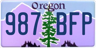 OR license plate 987BFP