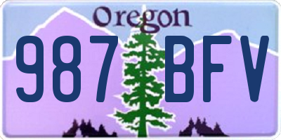 OR license plate 987BFV