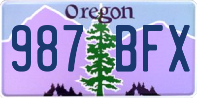 OR license plate 987BFX
