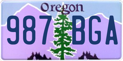OR license plate 987BGA