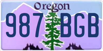 OR license plate 987BGB